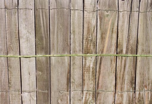 Close up of gray wooden fence panels 