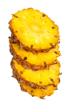 fresh slice pineapple isolated on white background 