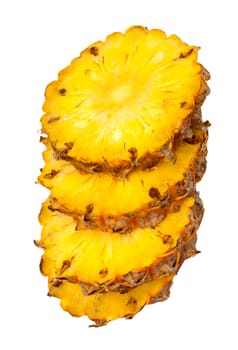 fresh slice pineapple isolated on white background 