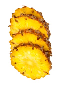 fresh slice pineapple isolated on white background 