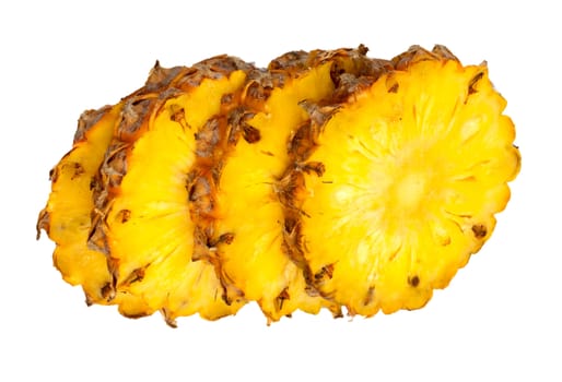 fresh slice pineapple isolated on white background 