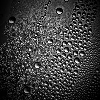 Water drops on black. Abstract texture.