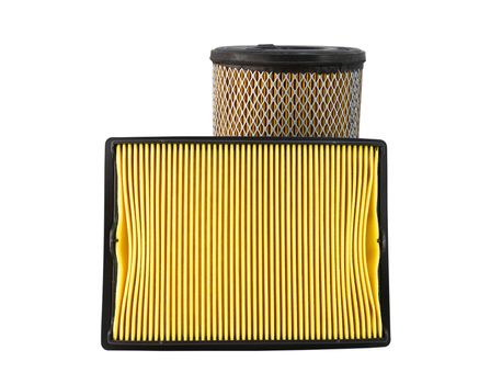 Close-up of a air filter isolated on white background