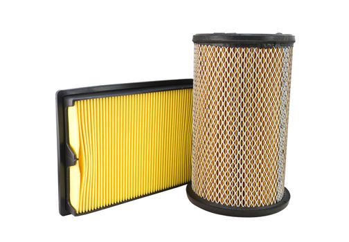 Close-up of a air filter isolated on white background