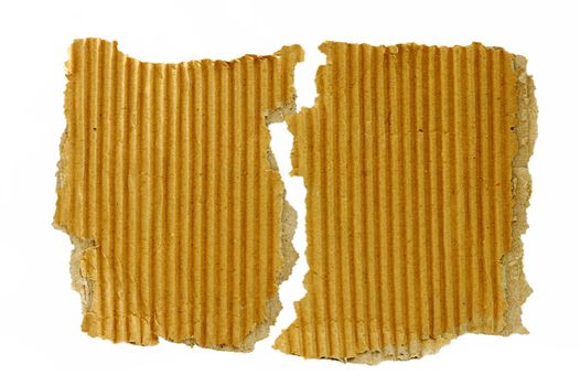 Torn cardboard on a white background