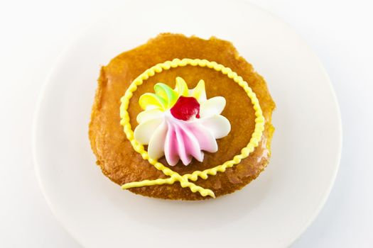 Closeup Cup cake on white background