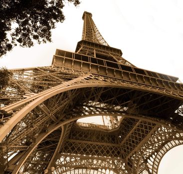 vintage picture of the Eiffel tower - Paris - France