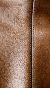 Seam on the brown leather (vertical orientation)