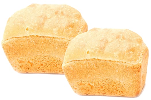 Two bread were insulated on white background.