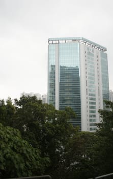 Skyscraper in Hong Kong skyline as seen from the Star Avenue