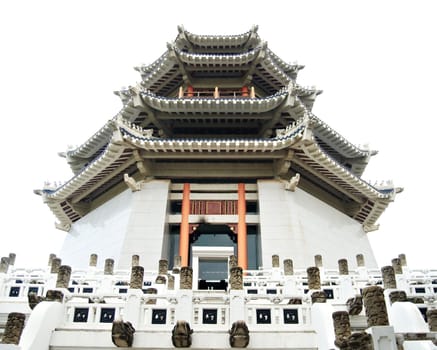 Pagoda. Traditional Chinese Temple. Famous oriental spiritual building 