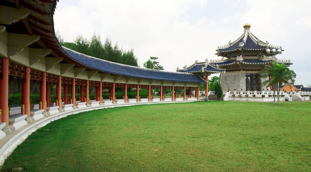 Pagoda. Traditional Chinese Temple. Famous oriental spiritual building 