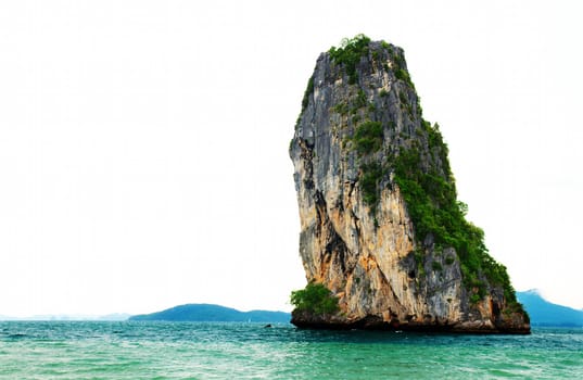 High cliff on Poda island. Exotic tropical landscape.