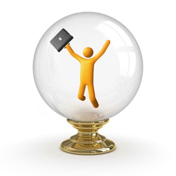 Crystal ball - Business Success. clipping path included.