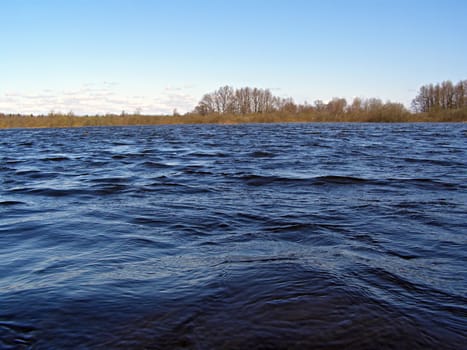 waves on river