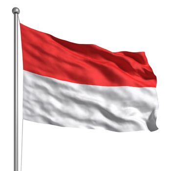 Indonesia flag. Rendered with fabric texture (visible at 100%). Clipping path included.