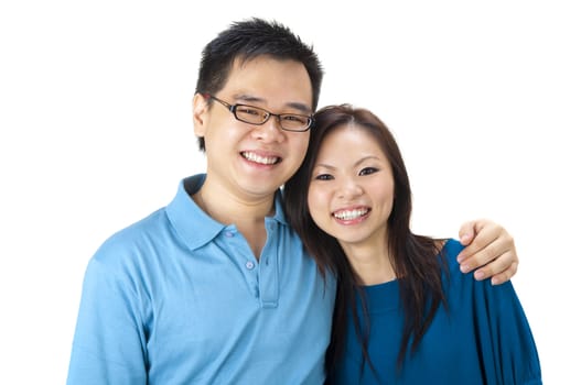 Beautiful Loving Couple on white background