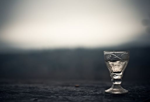 commemorative glass of vodka at the Russian cemetery unknown soldier