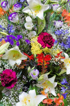 huge bouquet of multi color flowers