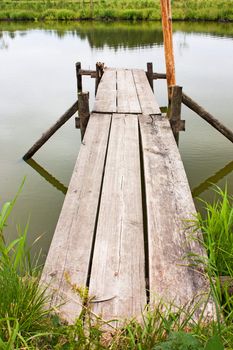 Boardwalk on lake, in Cezch Republic, Moravia, Europe