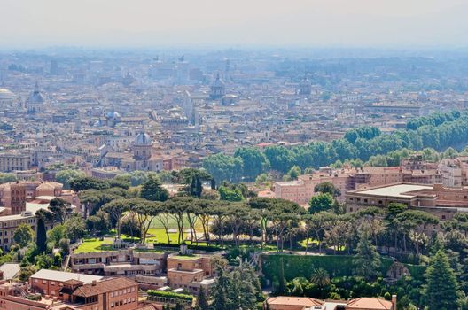City panorama over the historic centre of Rome