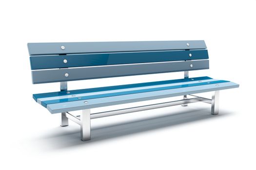 Bench on white background. 3d illustration.