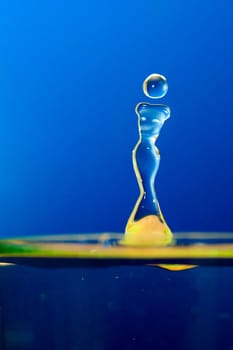 water drops on blue background