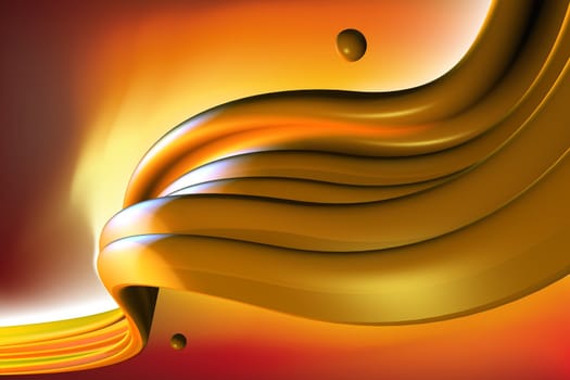 An abstract background with 3d orange shape