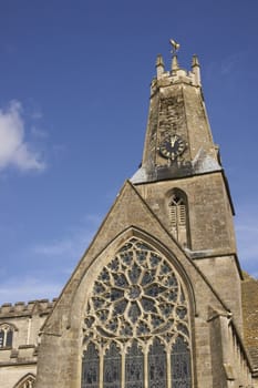 Historic Holy Trinity Church in the cotswold village of Minchinhampton, Gloucestershire, England.