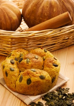 Fresh baked organic pumpkin bread