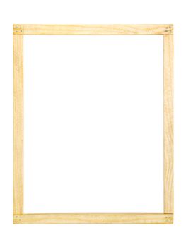 simple homemade wooden frame on white background