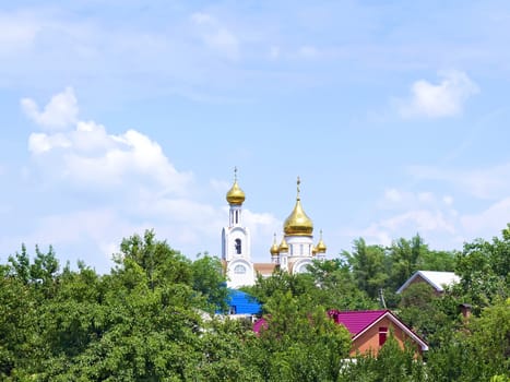 Orthodox Church in the city quarter of the trees