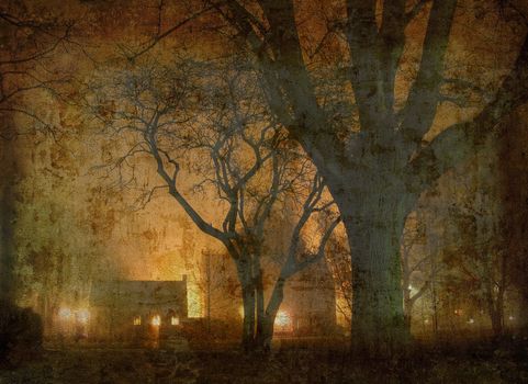 Dream of a foggy night in the park. More of my images worked together to reflect time and age.