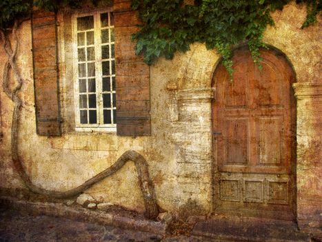 Postcard from Le Barroux, Provence - France. More of my images worked together to reflect time and age.