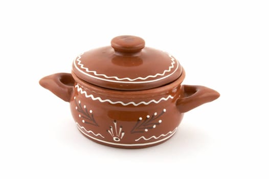 Ceramic kitchen pot, on a white background