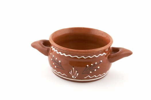 Ceramic kitchen pot, on a white background