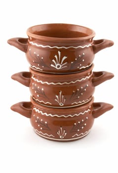 Ceramic kitchen pot, on a white background