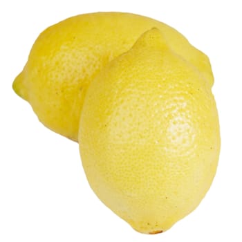 juicy yellow lemons against the white background)