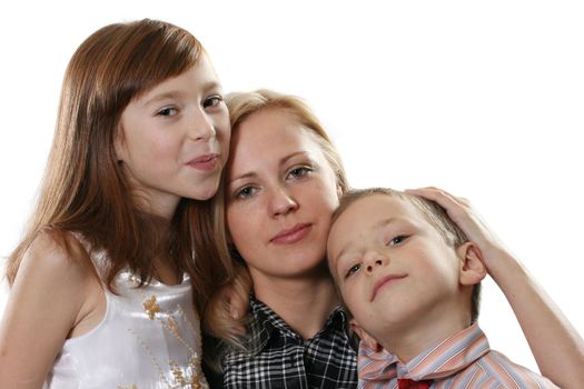 Young family: mum, the daughter and the son