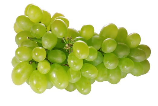 Green grapes isolated on white background