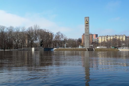 Reflection in the river is similar to a cross