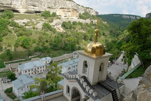 Chapel of an orthodox monastery in mountain to Crimea      