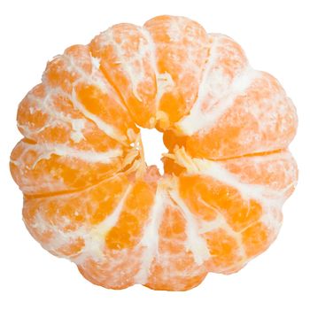 mandarin without a rind with white at background
