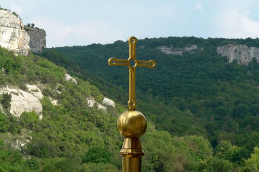 Chapel of an orthodox monastery in mountain to Crimea