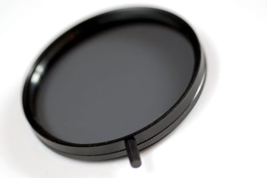 A close-up of a photographic camera filter