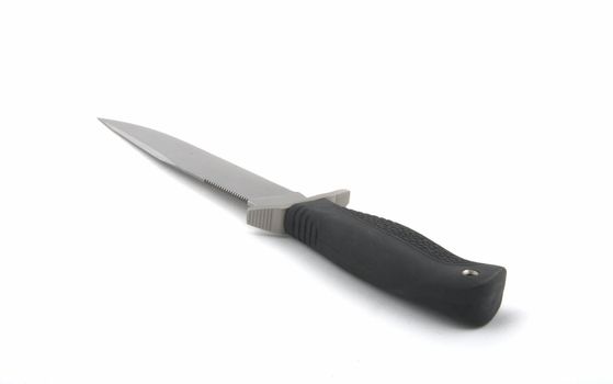 Army knife with the rubber handle on a white background