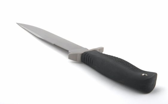 Army knife with the rubber handle on a white background