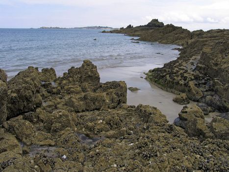 St-Cast-le-Guildo, Beach, Brittany. St-Cast-le-Guildo, North France. Am Strand