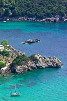 Paleokastritsa bay on Corfu island Greece