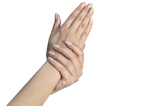 Woman's hand with French manicure